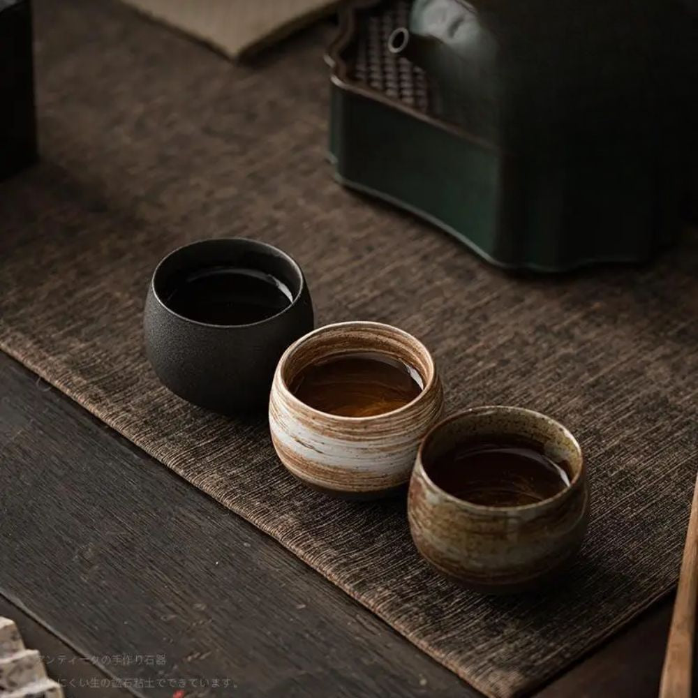 Tasse à thé japonaise grès artisanal style ancien