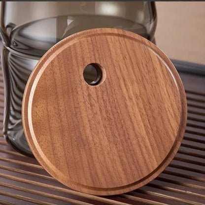 Théière en verre forme bambou avec filtre