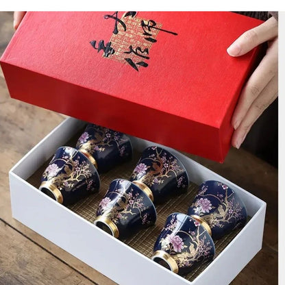 Tasse à thé en céramique dorée Gaiwan