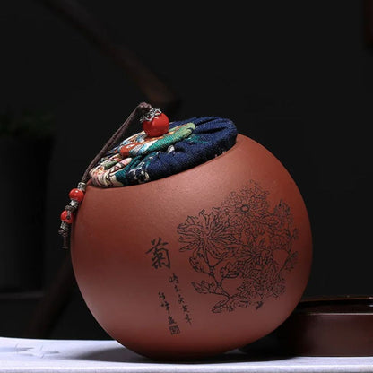 Boîte à thé en argile pot hermétique en terre