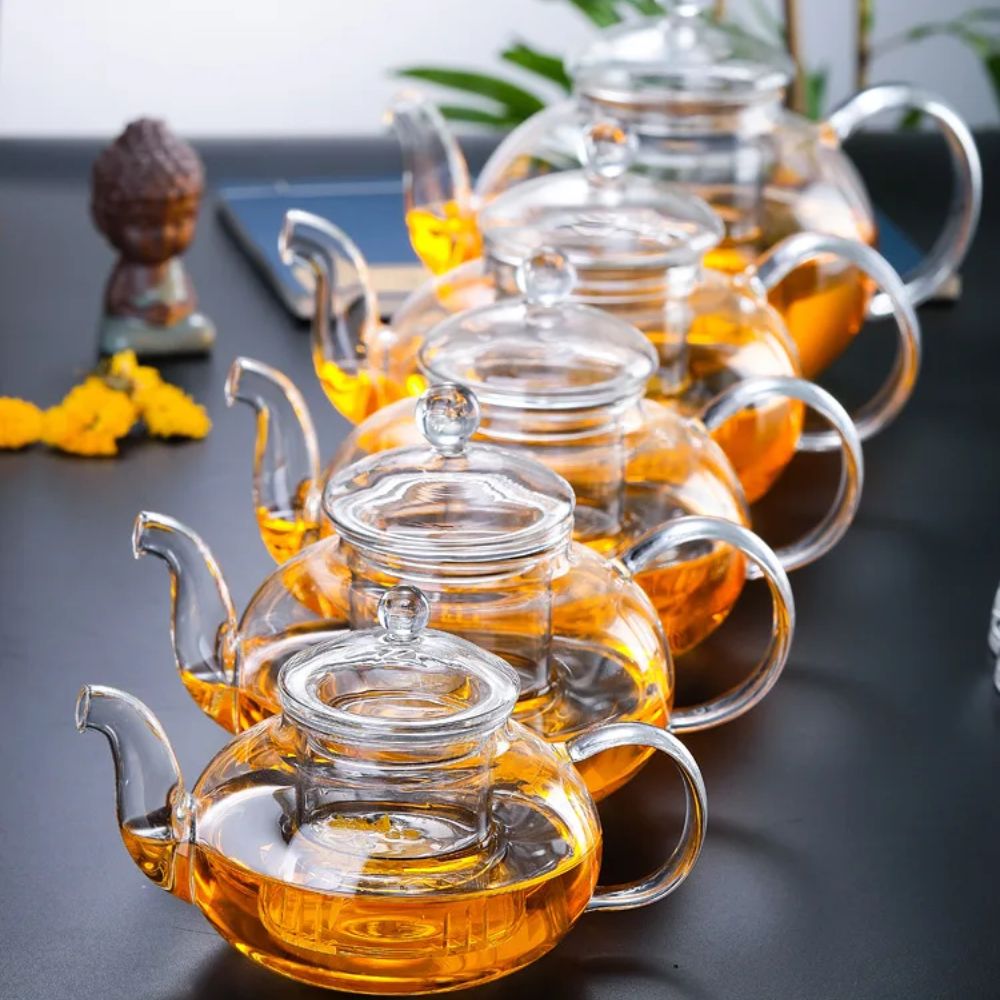 Théière en verre borosilicate avec filtre