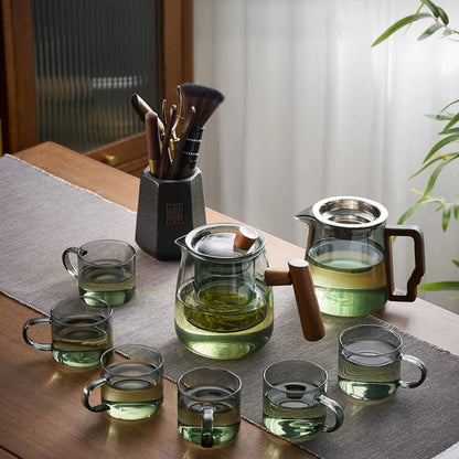 Théière en verre épais avec filtre Service Kung Fu