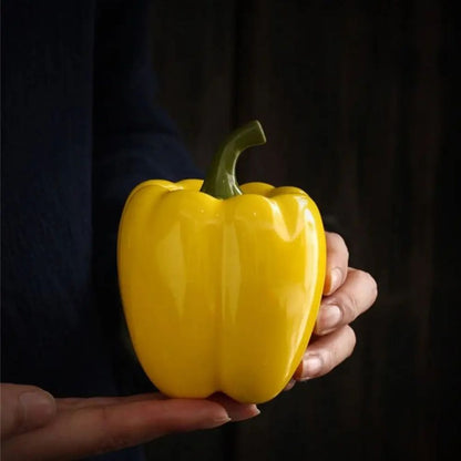 Boîte à thé en céramique forme piment ou fraise