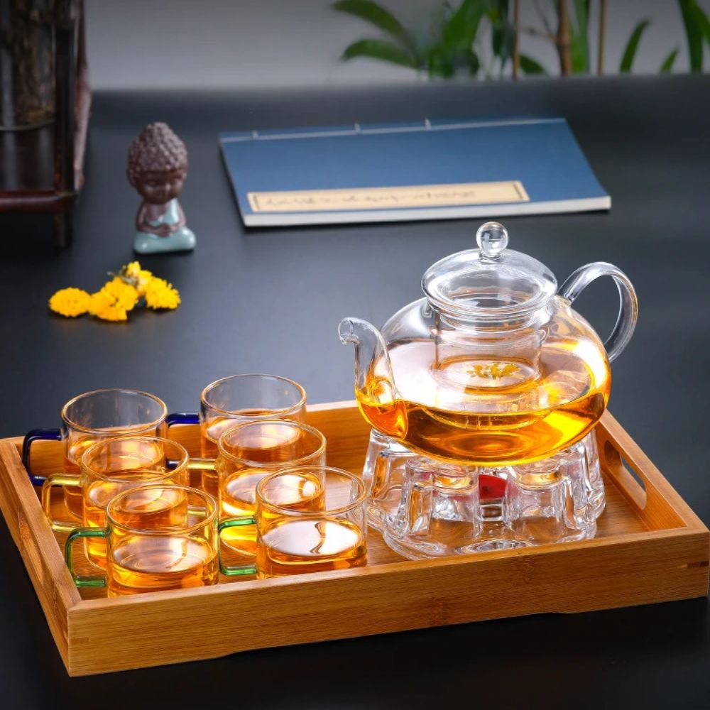 Théière en verre borosilicate avec filtre