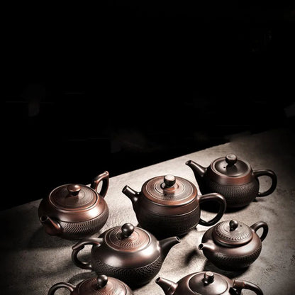 Théière artisanale en poterie violette de Jianshui pour Gong Fu Cha