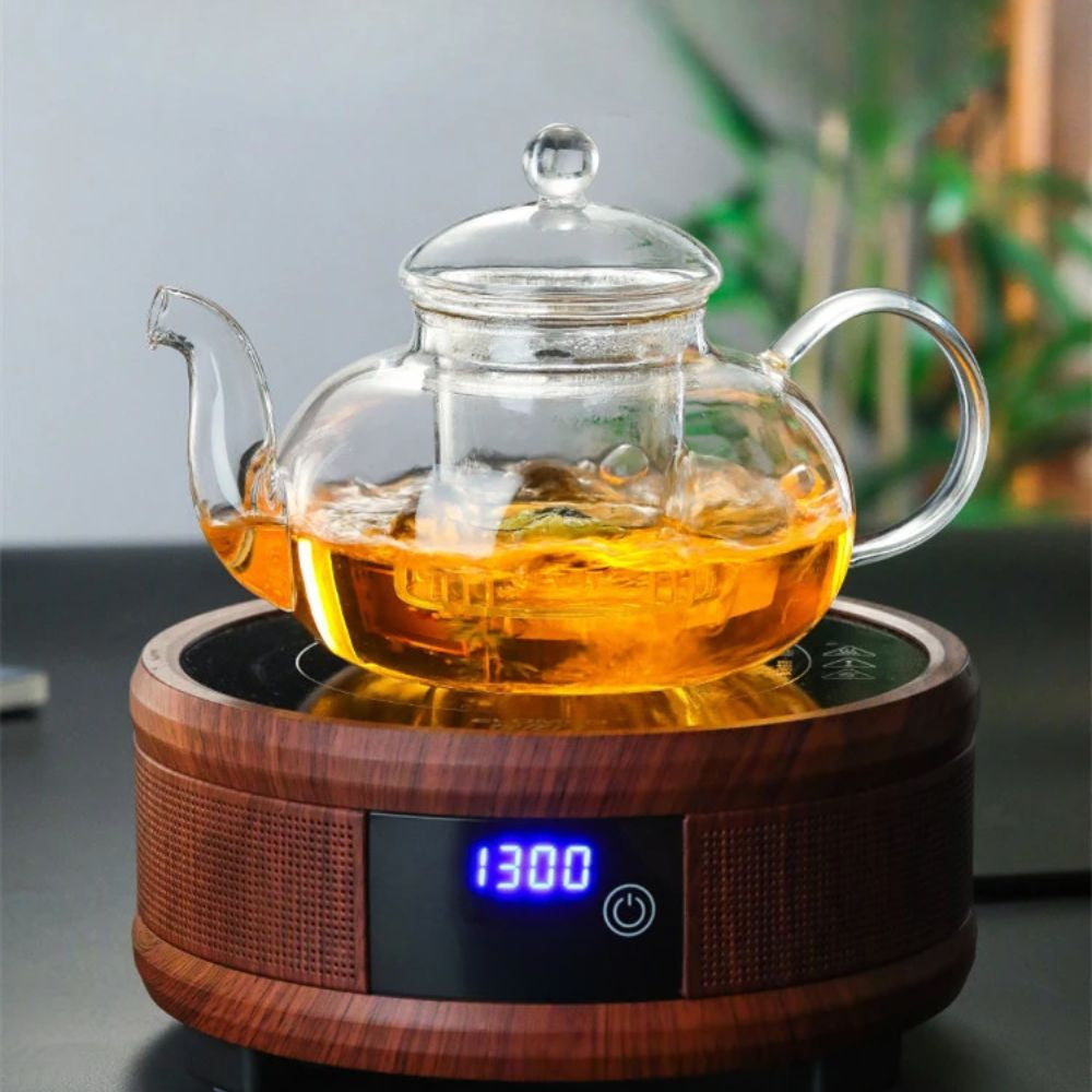 Théière en verre borosilicate avec filtre