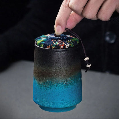 Boîte à thé en céramique vintage étanche artisanale