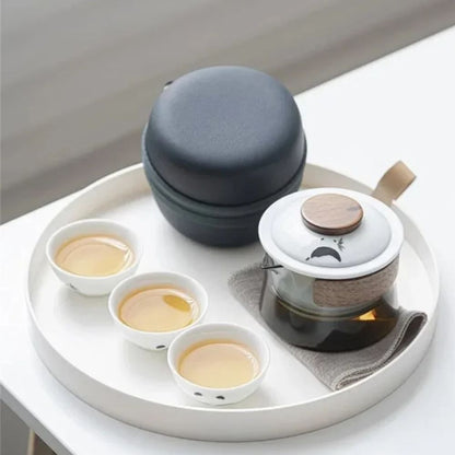 Service à thé de voyage avec pochette nomade