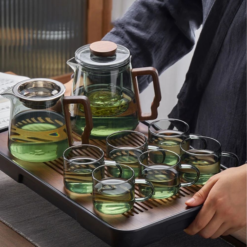 Théière en verre épais avec filtre Service Kung Fu