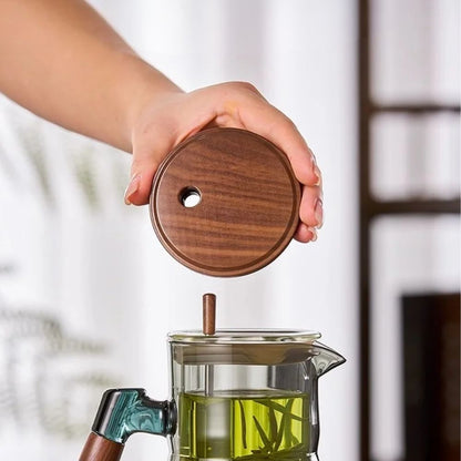 Théière en verre forme bambou avec filtre