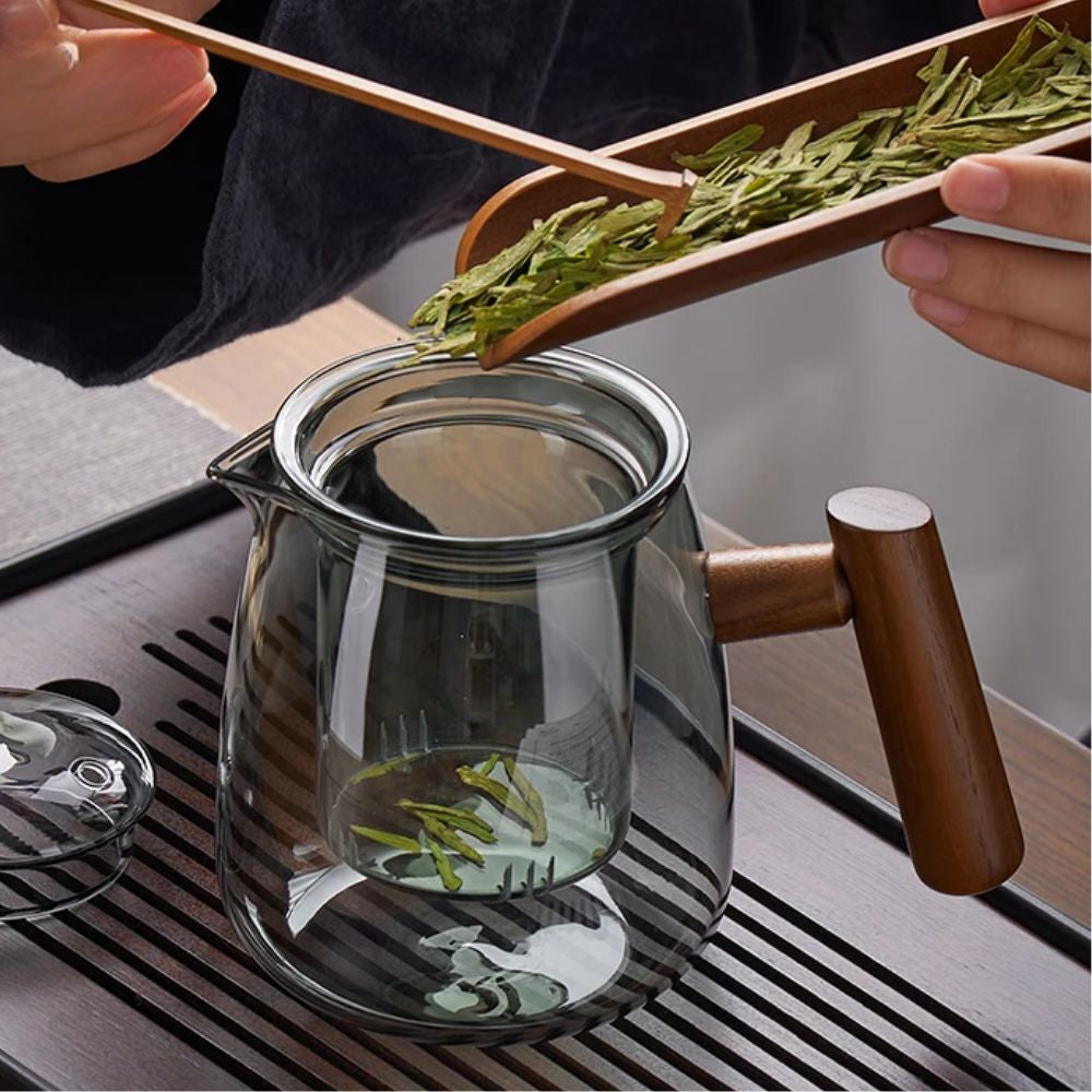 Théière en verre épais avec filtre Service Kung Fu