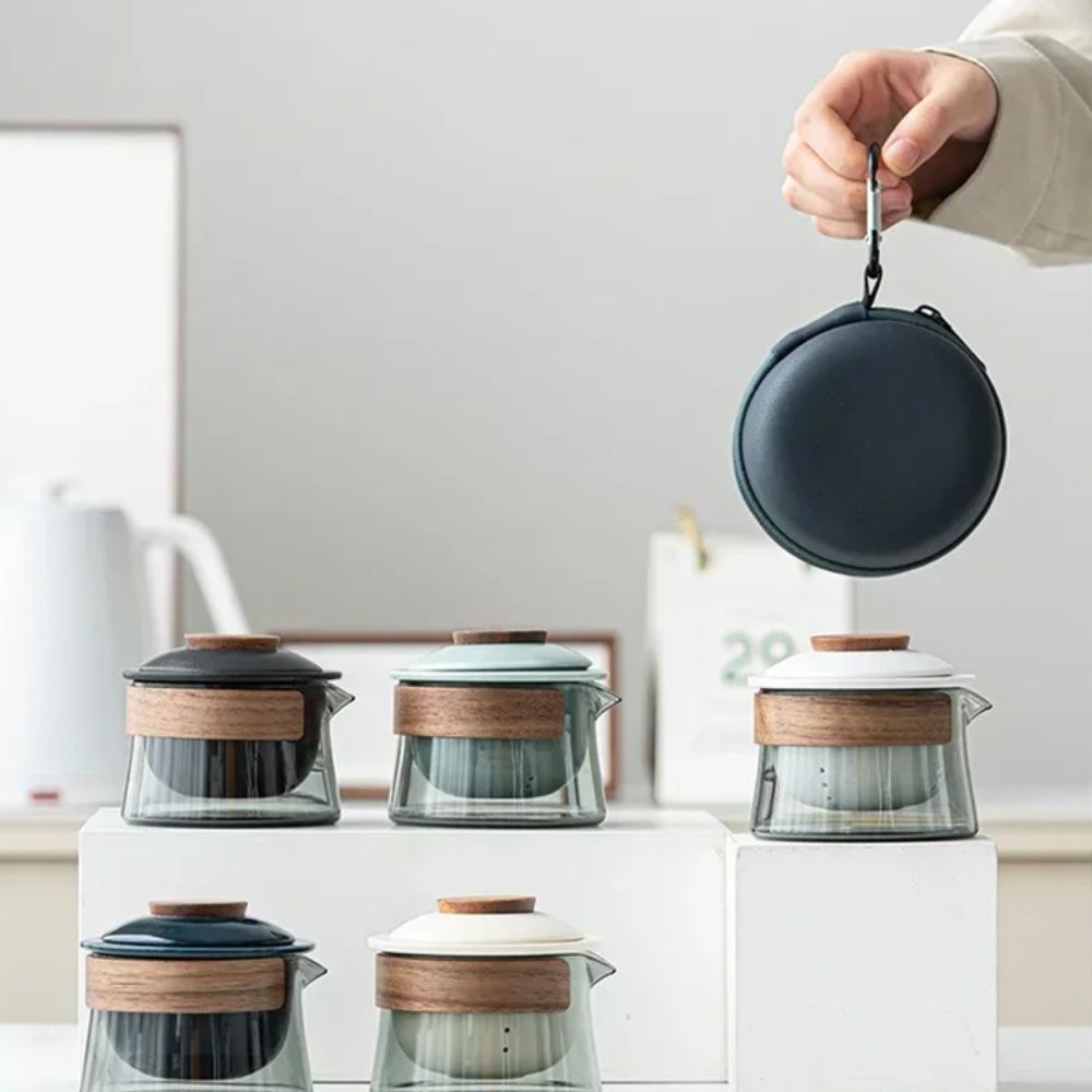 Service à thé de voyage avec pochette nomade