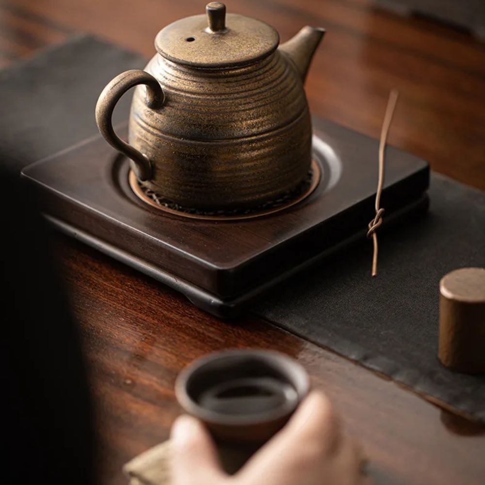 Théière japonaise en céramique émaillée artisanale