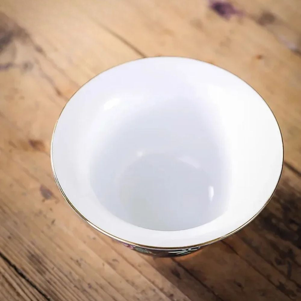 Tasse à thé en céramique dorée Gaiwan