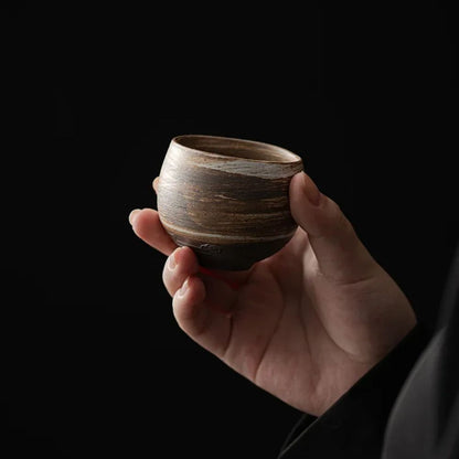 Tasse à thé japonaise grès artisanal style ancien