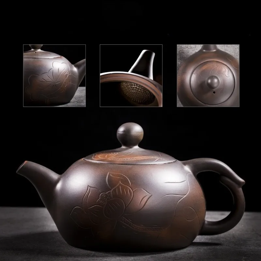 Théière artisanale en poterie violette de Jianshui pour Gong Fu Cha