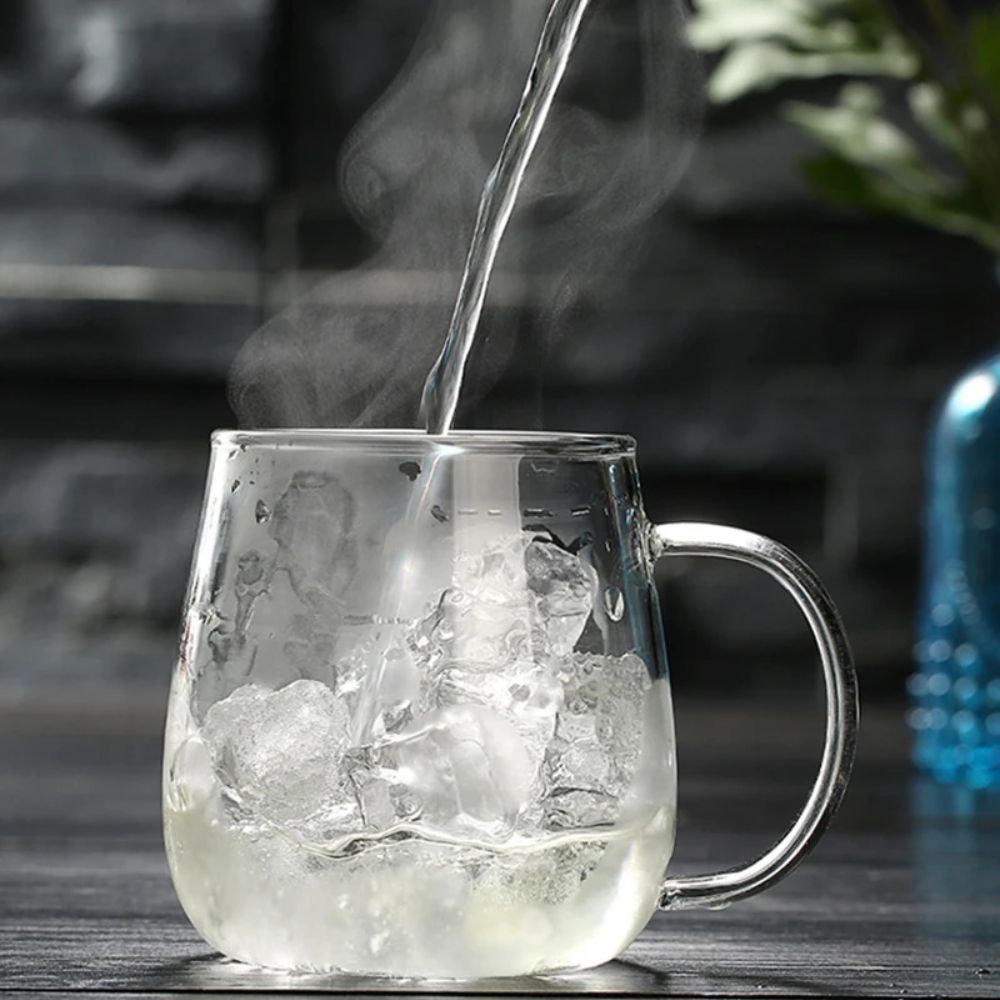 Tasse à thé chinois en verre avec filtre couvercle