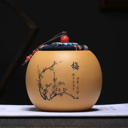 Boîte à thé en argile pot hermétique en terre