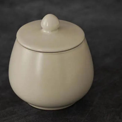 Boîte à thé en porcelaine craquelée style vintage bleu blanc