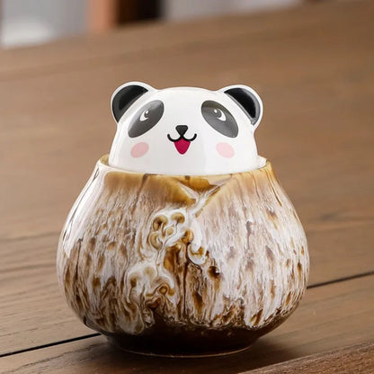 Boîte à thé en céramique motif panda décoratif
