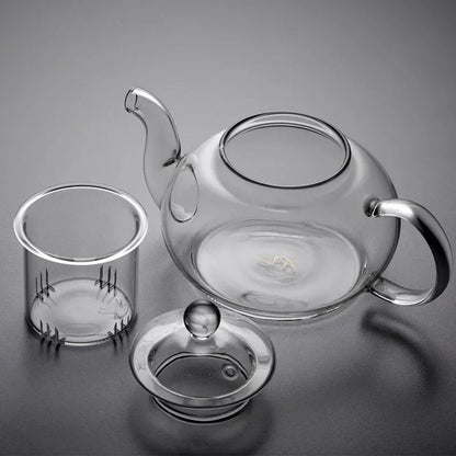 Théière en verre borosilicate avec filtre