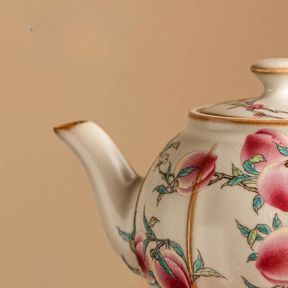 Théière artisanale japonaise rose