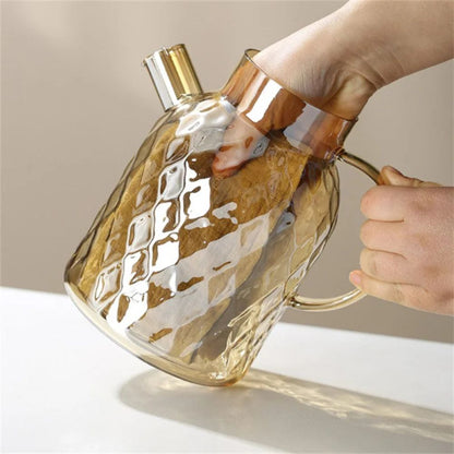 Théière en verre borosilicate avec couvercle bambou