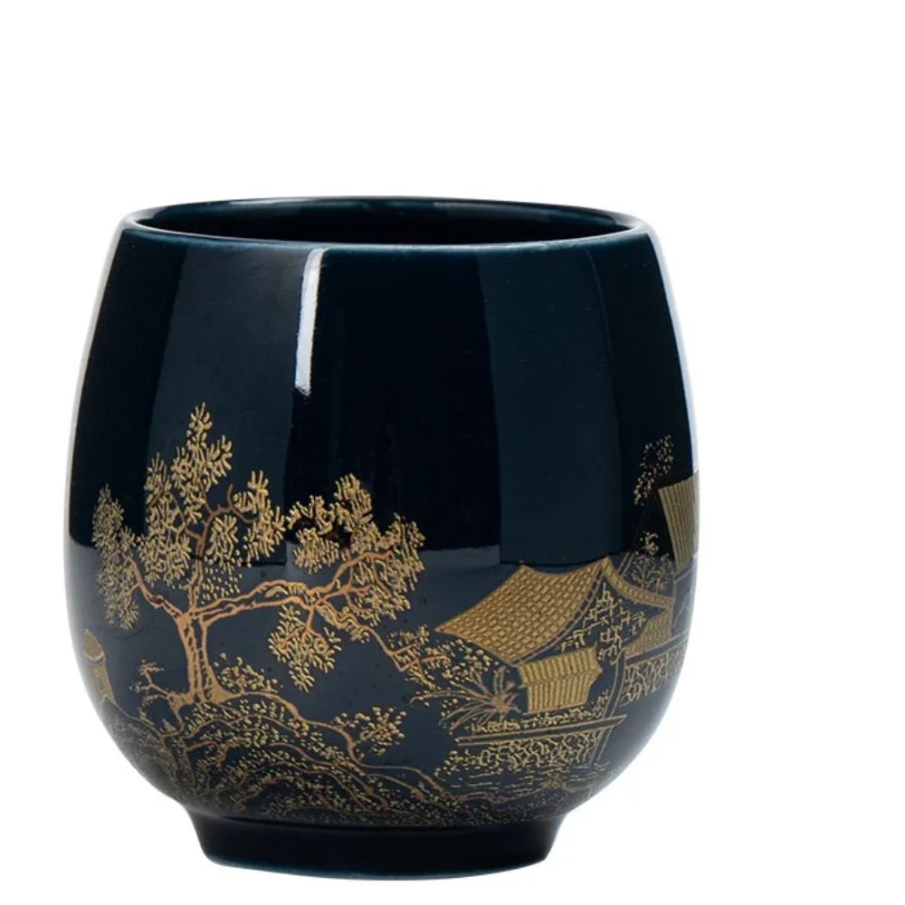 Tasse à thé japonaise noire en céramique