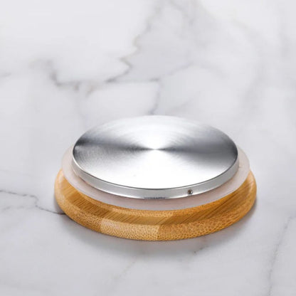 Théière en verre avec couvercle bambou