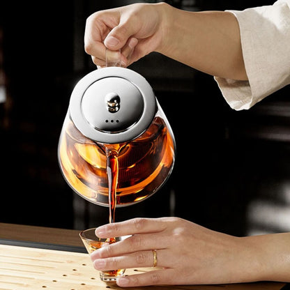 Théière en verre borosilicate avec filtre inox intégré