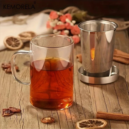Tasse à thé en verre borosilicate avec infuseur inox