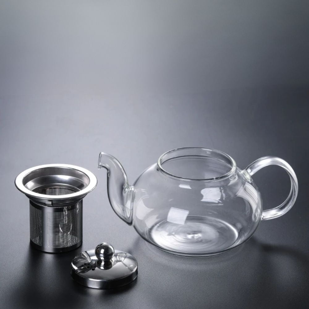 Théière en verre avec infuseur inox résistant à la chaleur