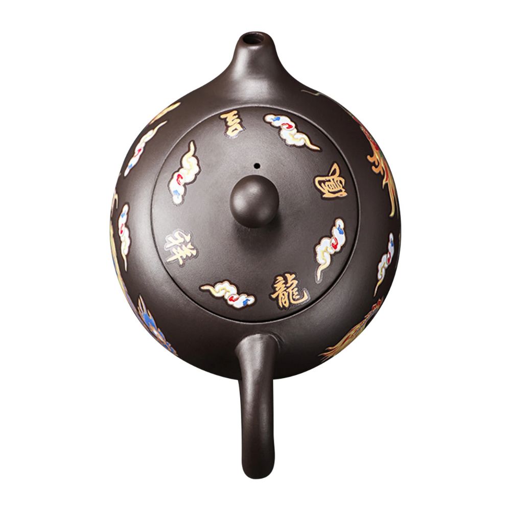 Théière chinoise en argile violette dragon phénix thermoréactifs
