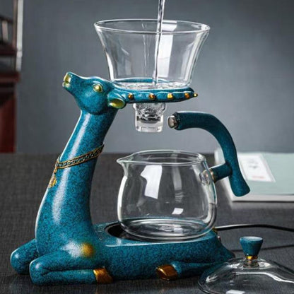 Théière en verre avec base renne infuseur