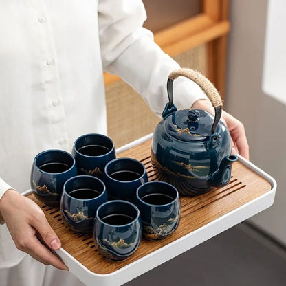 Tasse à thé japonaise noire en céramique
