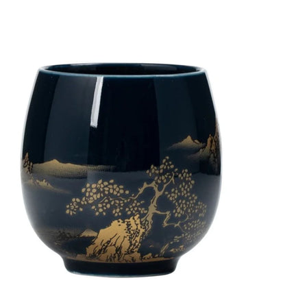 Tasse à thé japonaise noire en céramique
