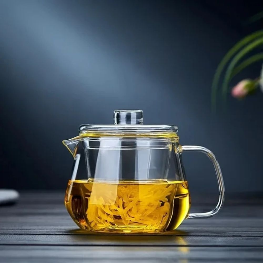 Théière en verre borosilicate design pingouin