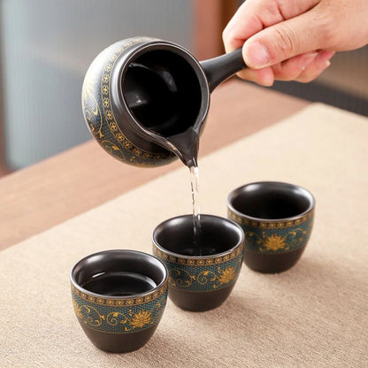 Service à thé chinois en céramique porcelaine voyage