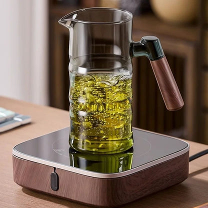 Théière en verre forme bambou avec filtre