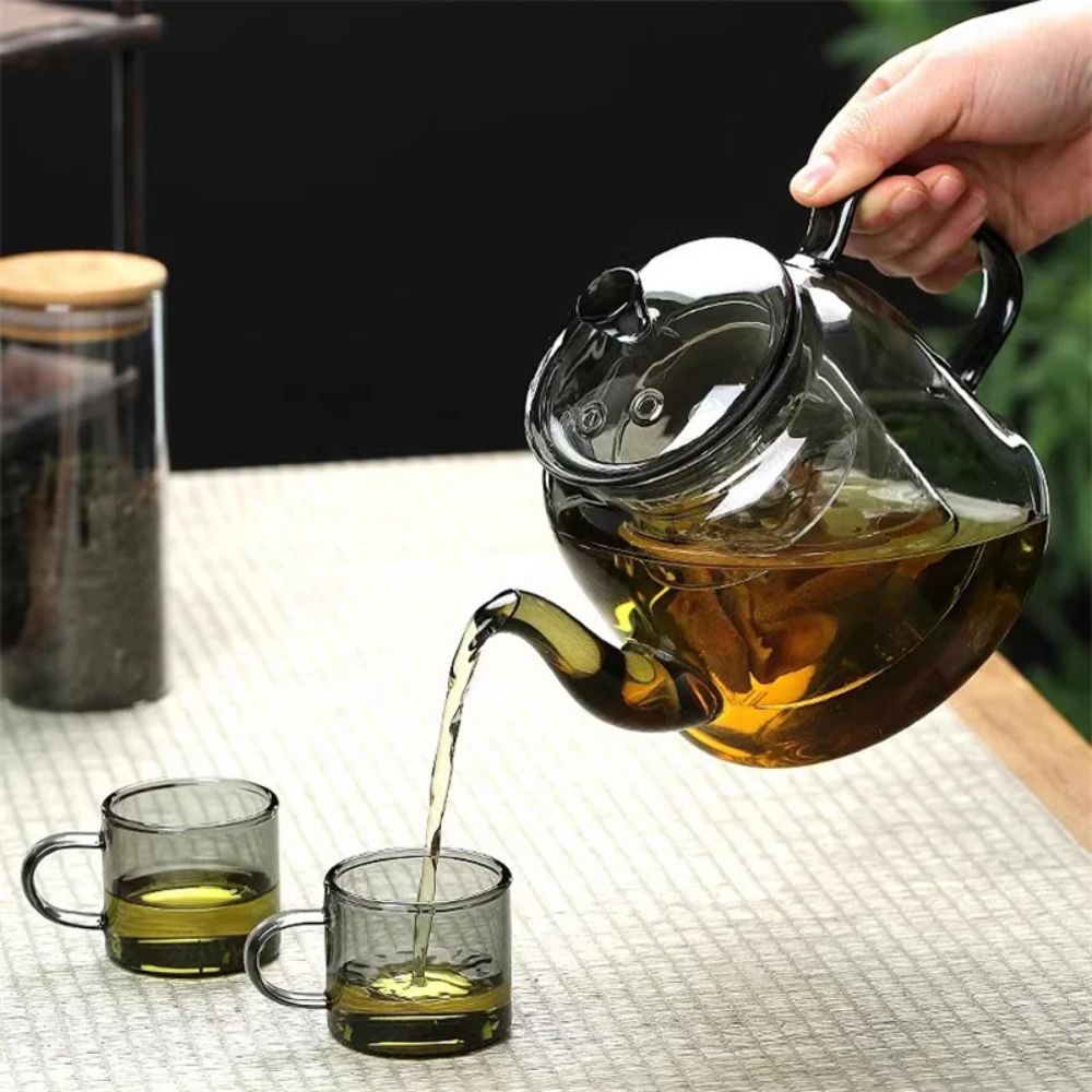 Théière en verre borosilicate avec infuseur