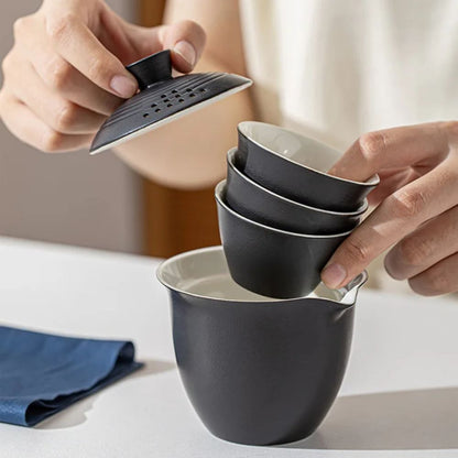 Service à thé portable en porcelaine céramique kit de voyage