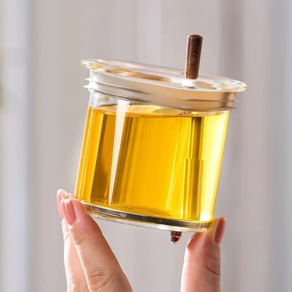 Théière en verre avec filtre couvercle magnétique