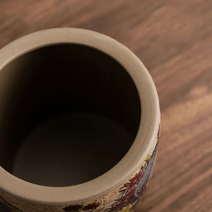 Boîte à thé en céramique style chinois pot de conservation avec couvercle