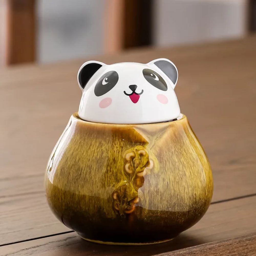 Boîte à thé en céramique motif panda décoratif