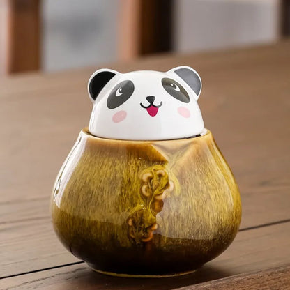 Boîte à thé en céramique motif panda décoratif