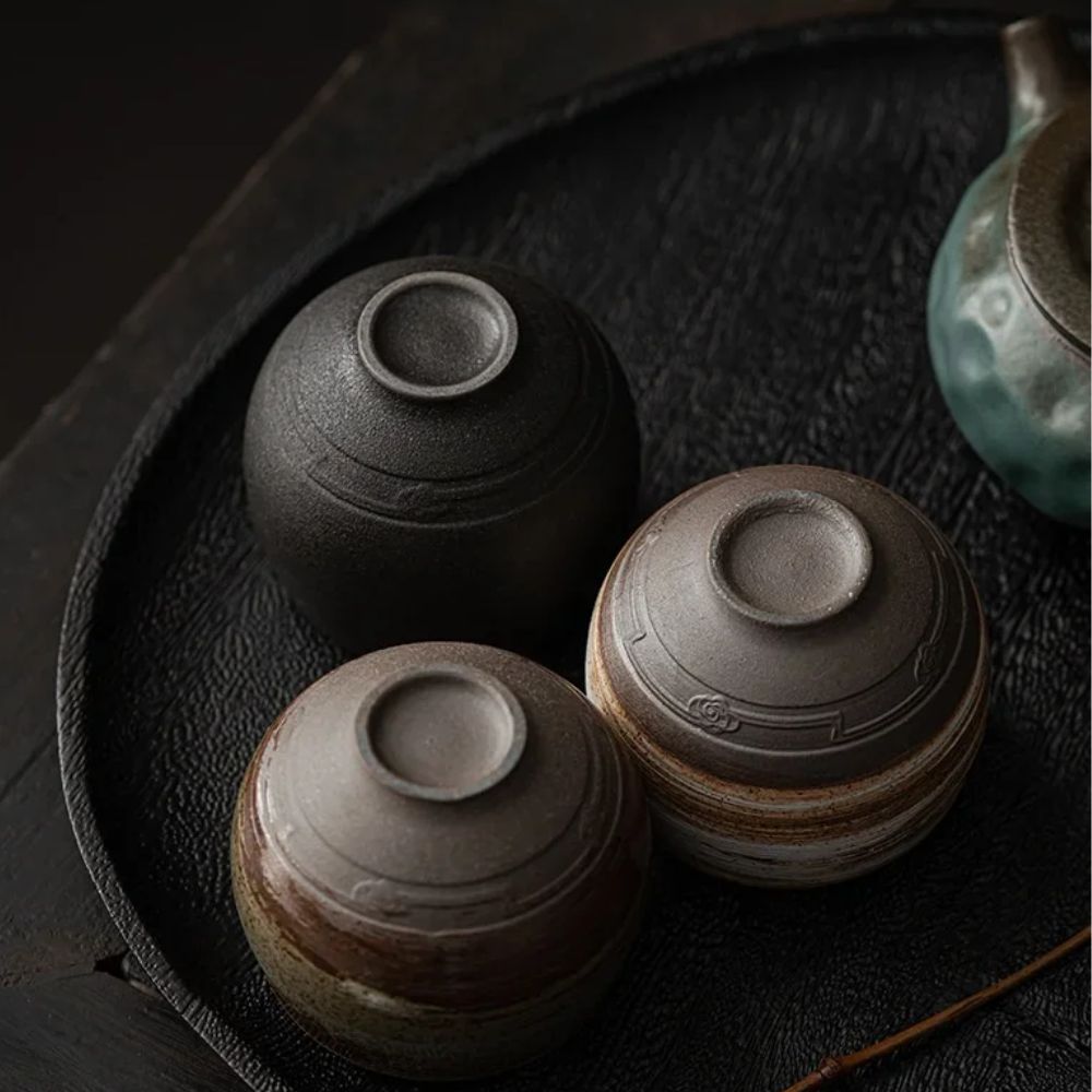 Tasse à thé japonaise grès artisanal style ancien