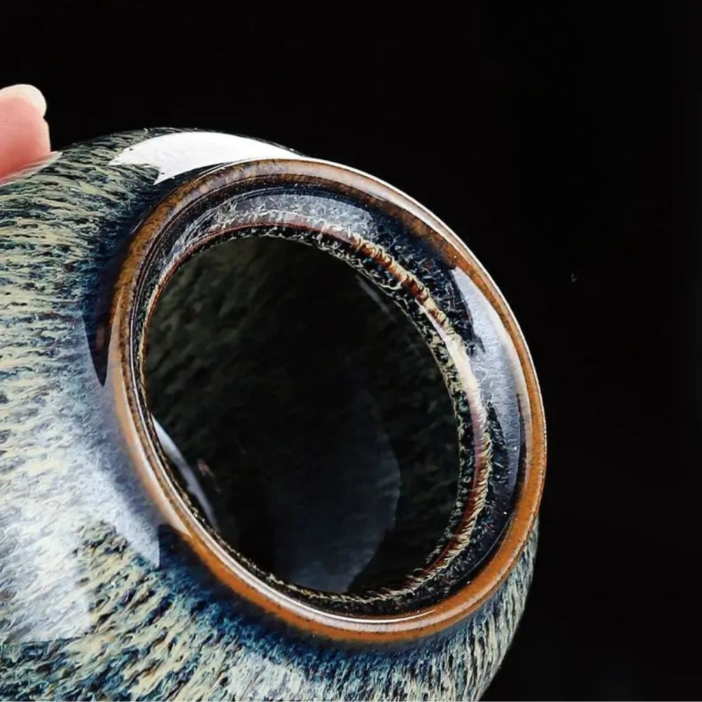 Boîte à thé en céramique texturée bocal hermétique décoratif