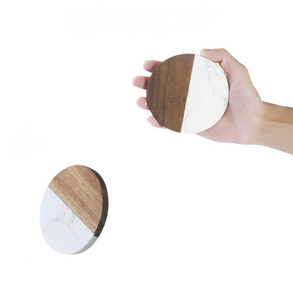 Lot de 4 sous-verres bois et marbre