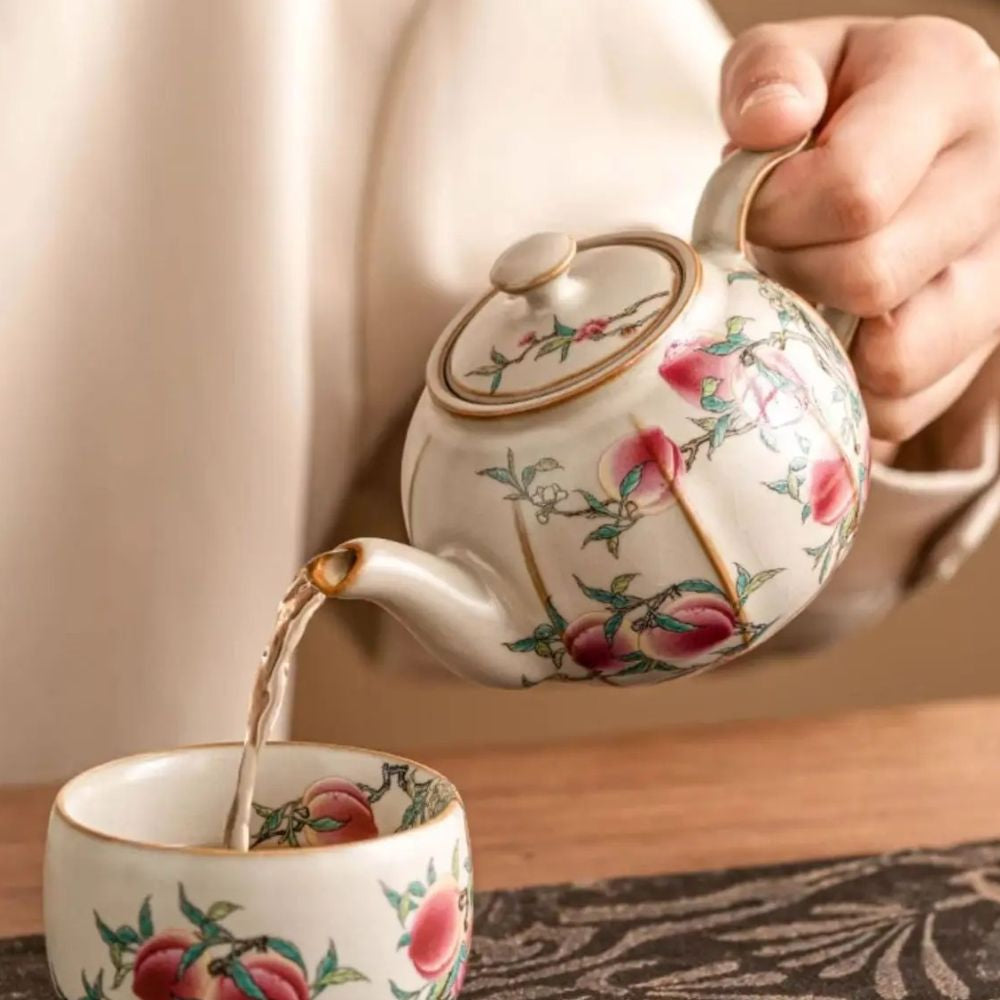 Théière artisanale japonaise rose