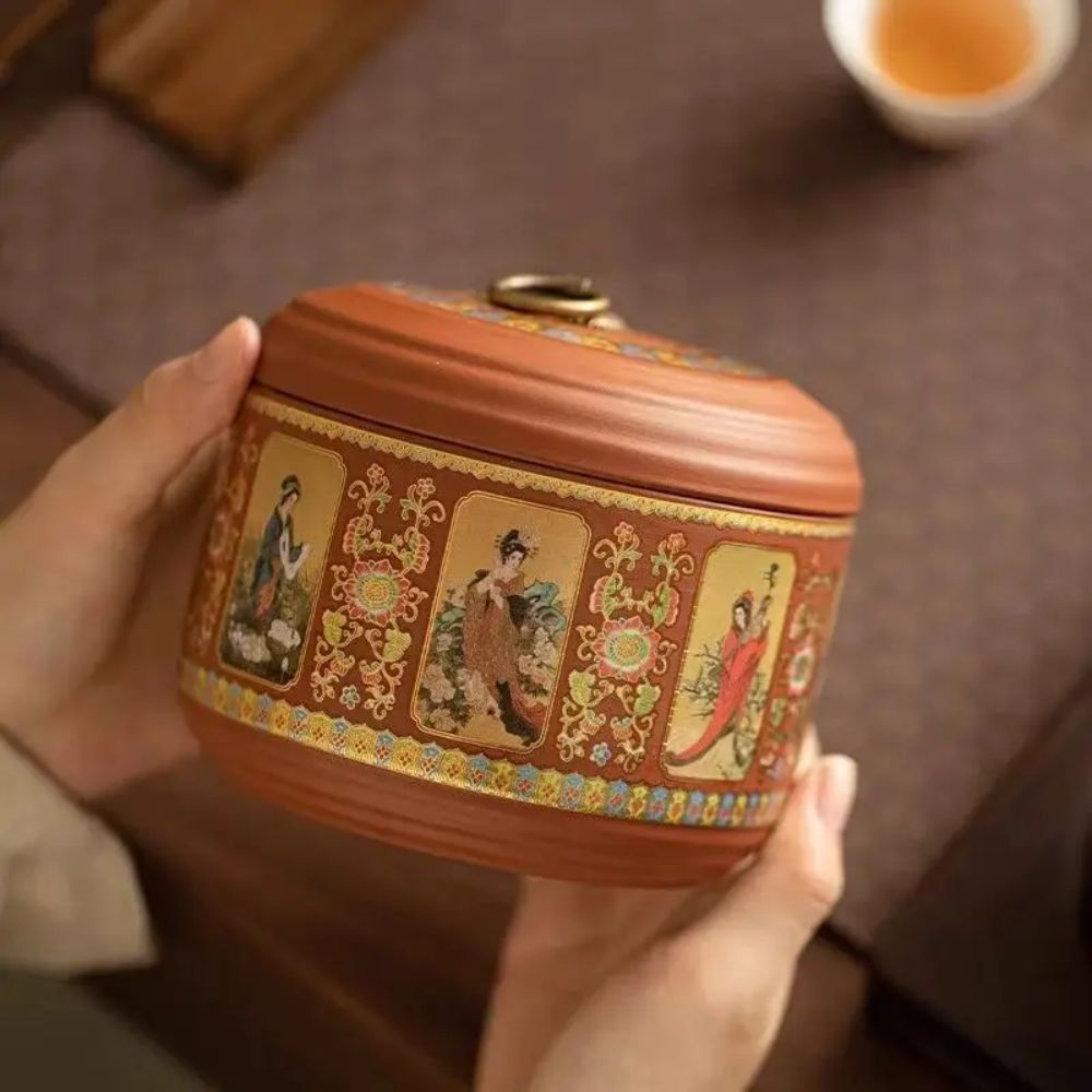 Boîte à thé en argile violette pot hermétique de voyage